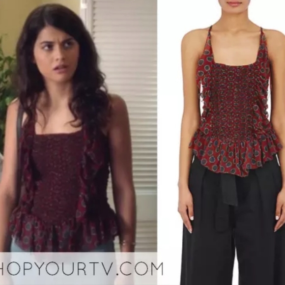 Étoile Isabel Marant Bowen Silk Burgundy Top - Picture 9 of 9